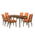 Maggie - Dining Table With 6 Terracotta Chairs - Dark Brown