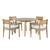 Arden - Round Patio Dining Table With 4 Patio Chairs - Natural