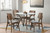 Oscar - Round Glass Dining Table With 4 Cushion Chairs - Gray
