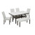 Carissa - Rectangle Dining Table With 4 Chairs & 1 Bench - White