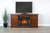 78" Barn Door Media Console With Electric Fireplace - Vintage Mocha