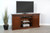 78" Barn Door Media Console With Electric Fireplace - Vintage Mocha