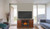 78" Barn Door Media Console With Electric Fireplace - Vintage Mocha