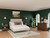 Delia - King Upholstered Bed - Nouveau Walnut / Beige