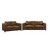 Sayer - 2 Pieces Leather Set (Sofa, Loveseat) - Brown