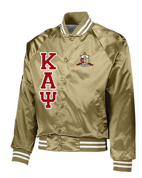 Kappa Alpha Psi Satin Baseball Jacket Letters and Crest