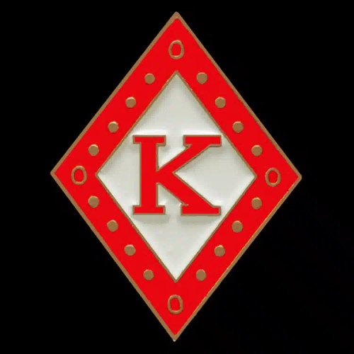 KAPPA ALPHA PSI 1 INCH DIAMOND LAPEL PIN IN RED