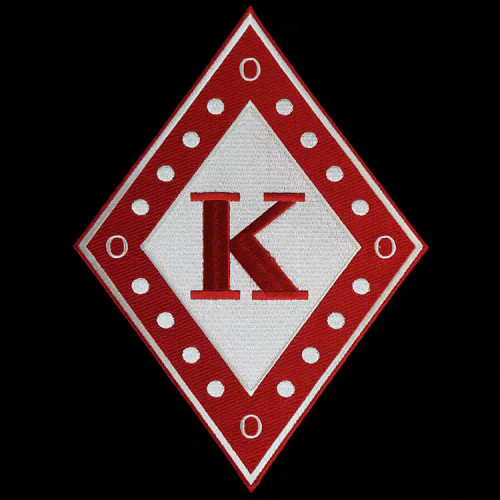 KAPPA ALPHA PSI G431 10 1/2″T Diamond Emblem W_Heat Seal Backing 1000