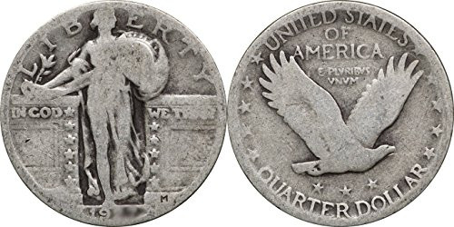 1920 - 1930 Standing Liberty Silver Quarter, 25c, Avg. Circ 1920 - 1930 Standing Liberty Silver Quarter, 25c, Avg. Circ