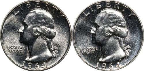1964 P Proof Silver Washington Quarters, Lot of 2 Coins 25c GEM Proof 1964 P Proof Silver Washington Quarters, Lot of 2 Coins 25c GEM Proof