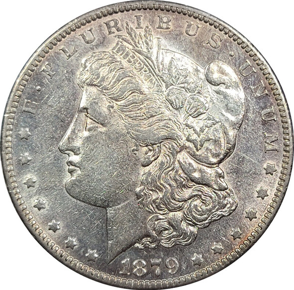 1879-S Morgan Silver Dollar, Reverse of 78, VAM-35, Top 100, AU Details, Cleaned
