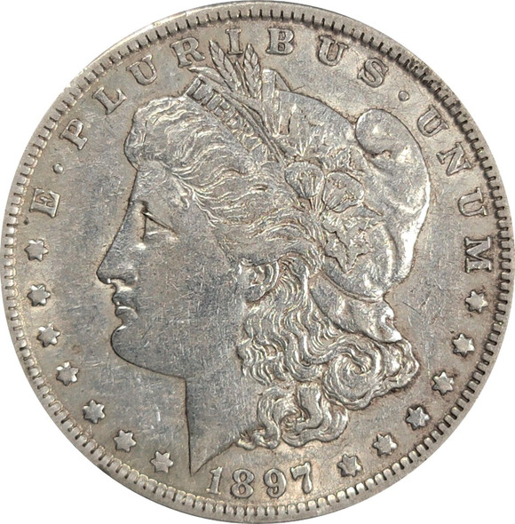 1897-O Morgan Silver Dollar, Lustrous XF to AU Details, Very Lighly Cleaned