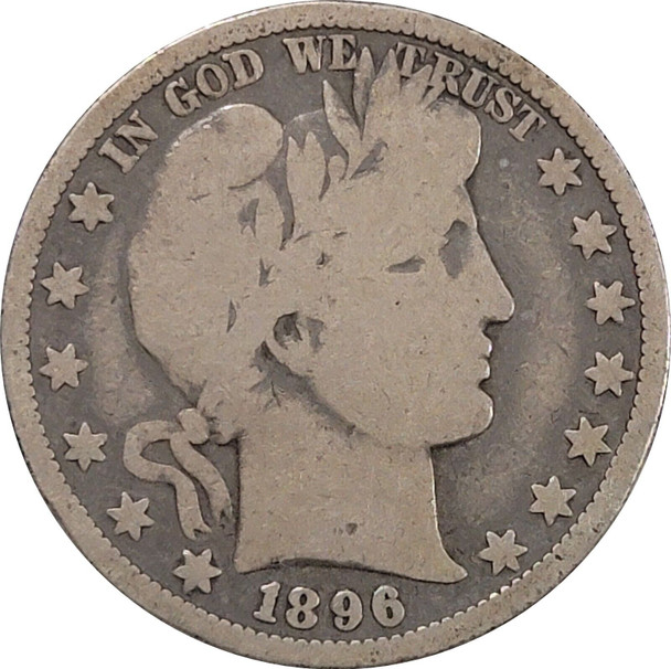 1896-O Barber Silver Half Dollar, Choice Original Good/VG with Full Rims