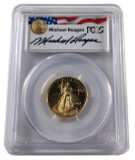 2014 W American Gold Eagle 1/4 oz, Reagan Legacy Series, Michael Reagan Signed, $10 PR70DCAM PCGS