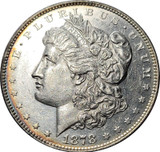 1878-P 8 TF Morgan Silver $1, VAM-14, DDR, AU Details, Cleaned, Semi-PL