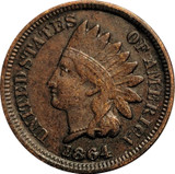 1864 Indian Cent without L, RPD, Repunched Date, FS-1301, Snow-2