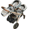 Arrows Grey & White Cotton Pram Liner to fit UPPAbaby (showing main and rumble seat set)