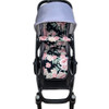 Peonies Black Universal Fit Cotton Pram Liner 