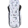 The back of the snuggle bag showing the pram liner part with footmuff zipped on