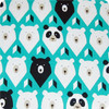 Geo Bears Teal 100% Cotton