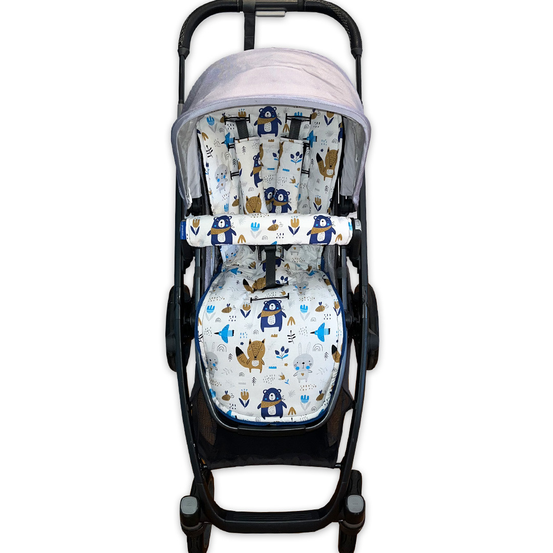 scandi woodland cotton pram liner to fit uppababy