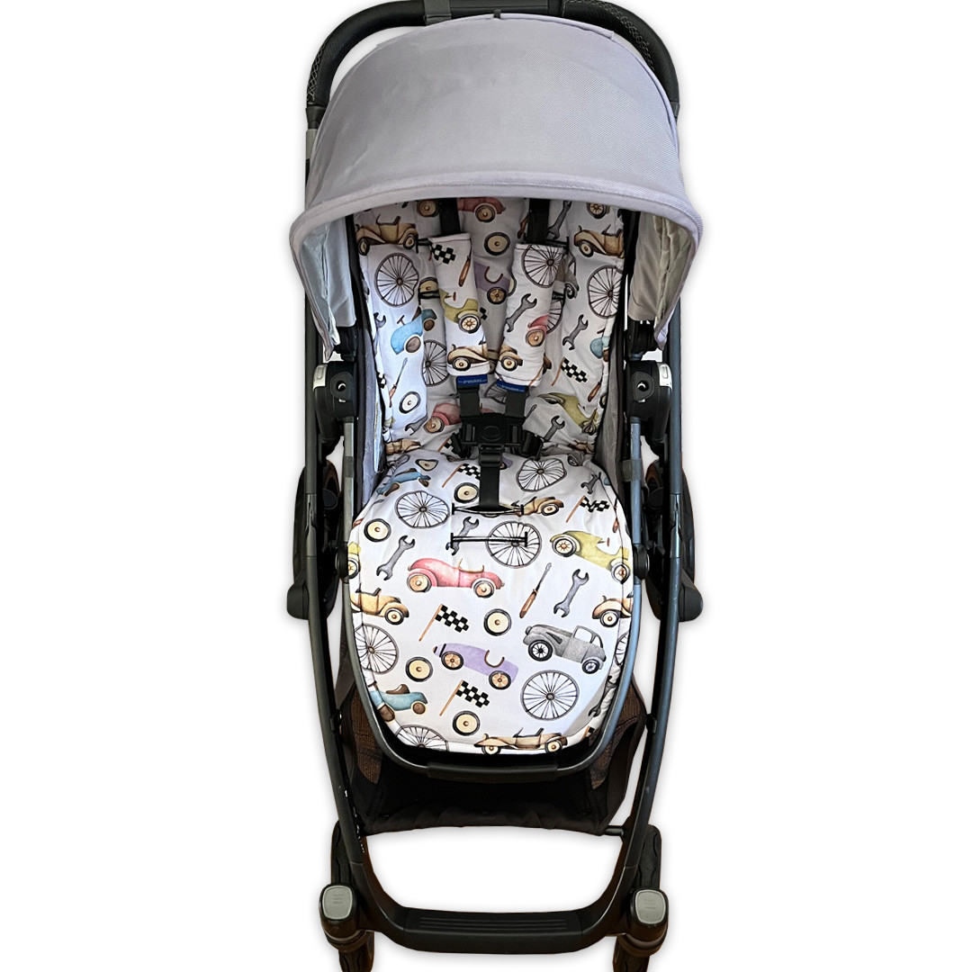 Retro Cars Cotton Pram Liner to fit UPPAbaby