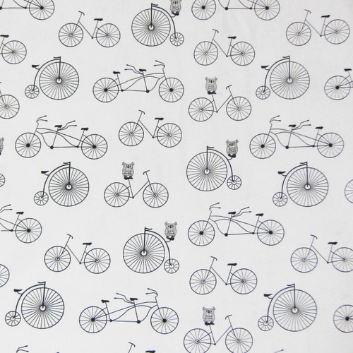 Retro Bicycles  & Owls 100% cotton