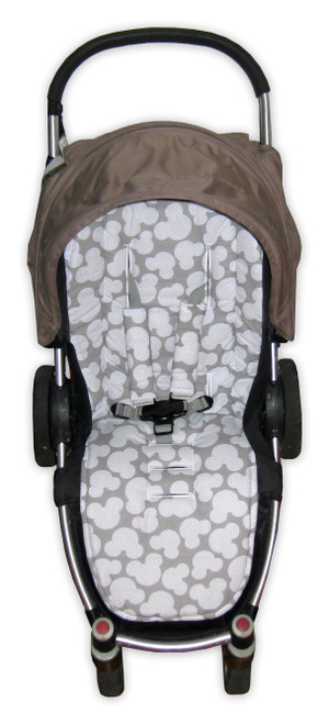 Mickey Grey universal fit cotton pram liner set photographed in Agile