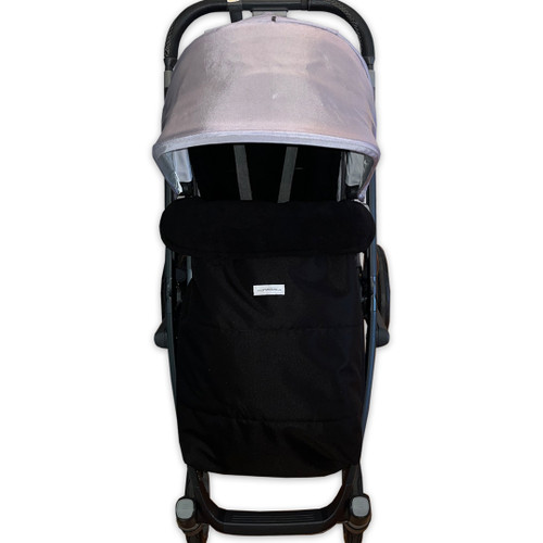 Jet Black Waterproof Snuggle Bag to fit Uppababy photographed in Vista