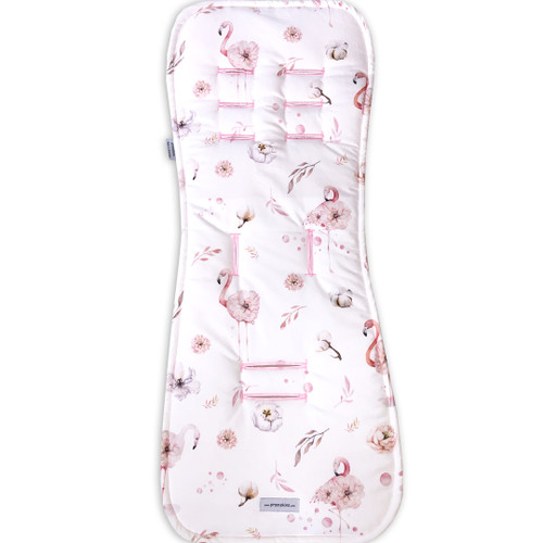 Flamingo Floral Pink Cotton Pram Liner to fit Mountain Buggy