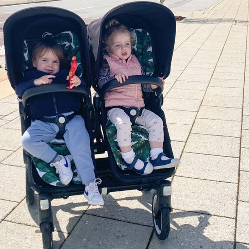 Rainforest Cotton Pram Liner photograhed in Bugaboo Donkey