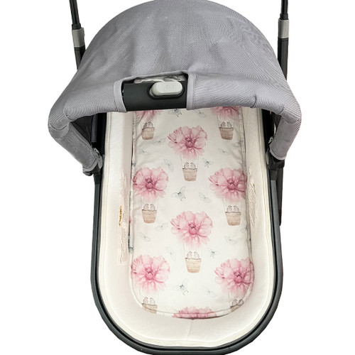 Up and Away Floral Cotton Waterproof Universal Bassinet Liner 