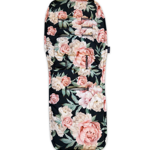 Peony Black Universal Fit cotton pram liner - sample sale