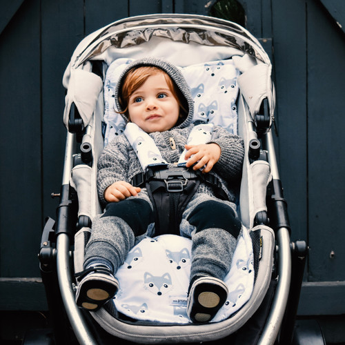 fox grey cotton pram liner to fit strider strider plus dlx
