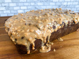 Gluten-Free Banana Bread with Just Judine Chocolate Granola and Peanut Butter.