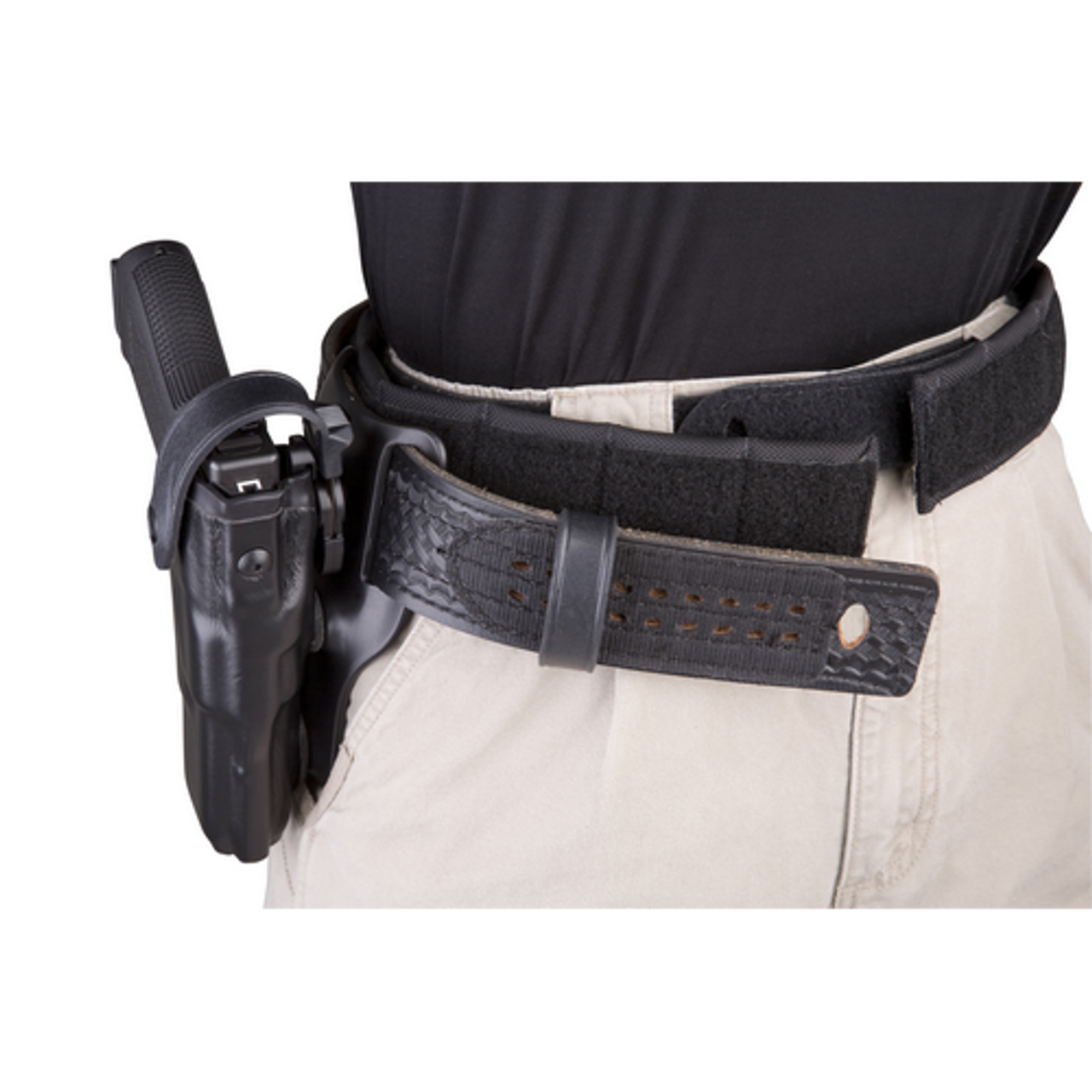 SAFARILAND 781607100316 Padded Belt Line, 38 , Black Basket Weave, 2.25  Width - GMS TACTICAL