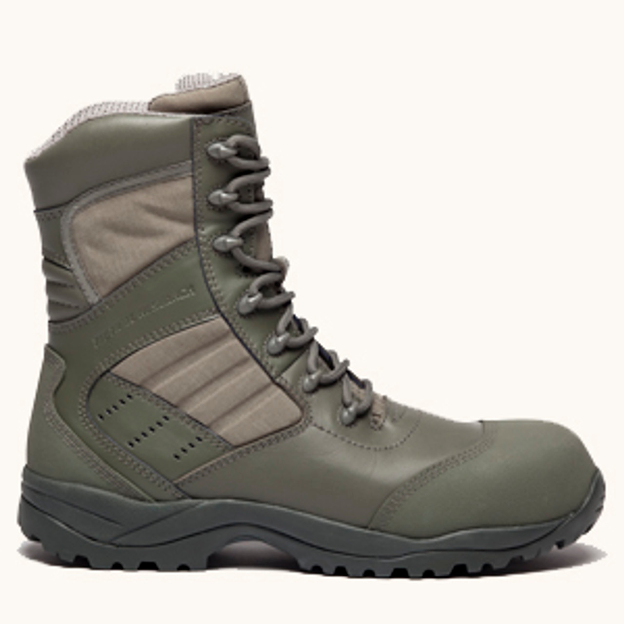 sage green composite toe boots