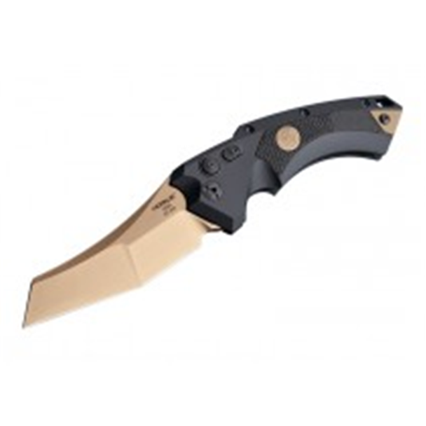 HOGUE GRIPS 743108365205 EX-A05 3.5  Sig Emperor Scorpion Automatic Folder CPM154 Wharncliffe Blade FDE PVD Finish - Black Aluminum Frame Solid Black G10 Insert