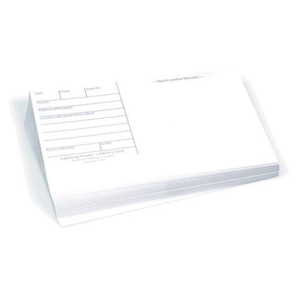 ARMOR FORENSICS 844272000043 3X5 LATENT PRINT CARDS, WHITE