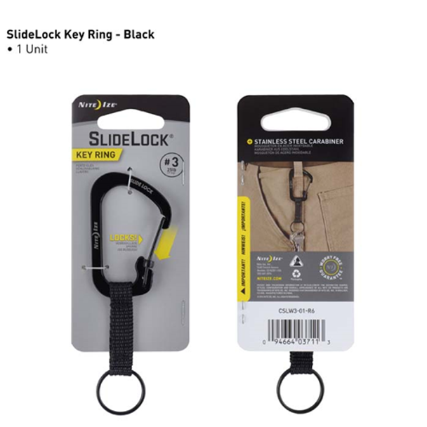 NITE-IZE 094664037113 SlideLock Key Ring - Black