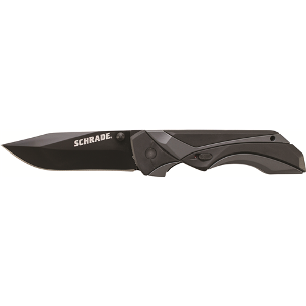 SCHRADE 044356222877 Schrade 24/7 M.A.G.I.C. Assisted Opening Liner Lock Folding Knife Clip Point Blade Aluminum and Rubber Handle