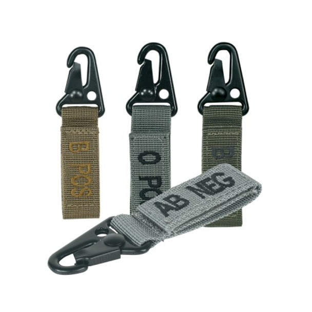 VOODOO TACTICAL  Embroidered Blood Type Tags with Velcro and Metal Clip