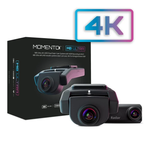 Momento M8 Ultra 4K Front and Rear Dash Camera w/ Wi-Fi/GPS