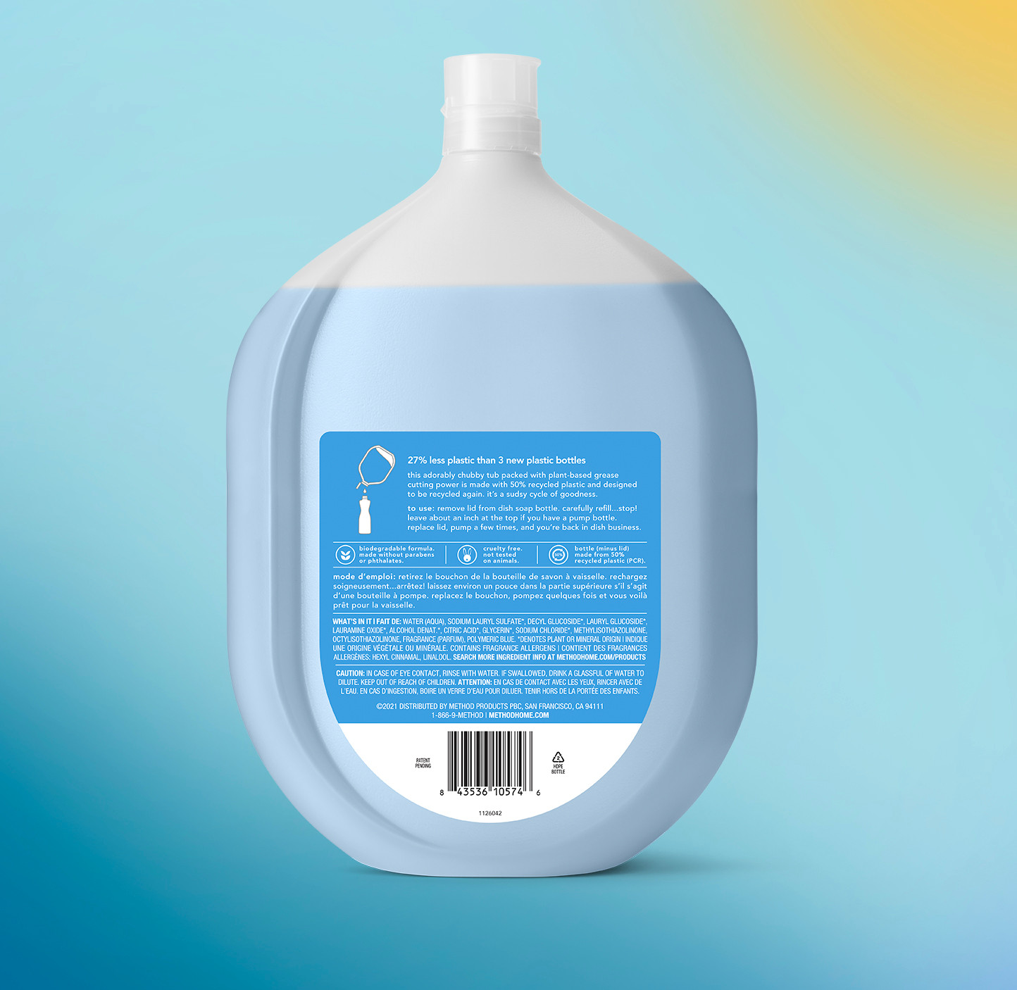 method Dish Soap, Refill, Sea Minerals, 54 fl oz