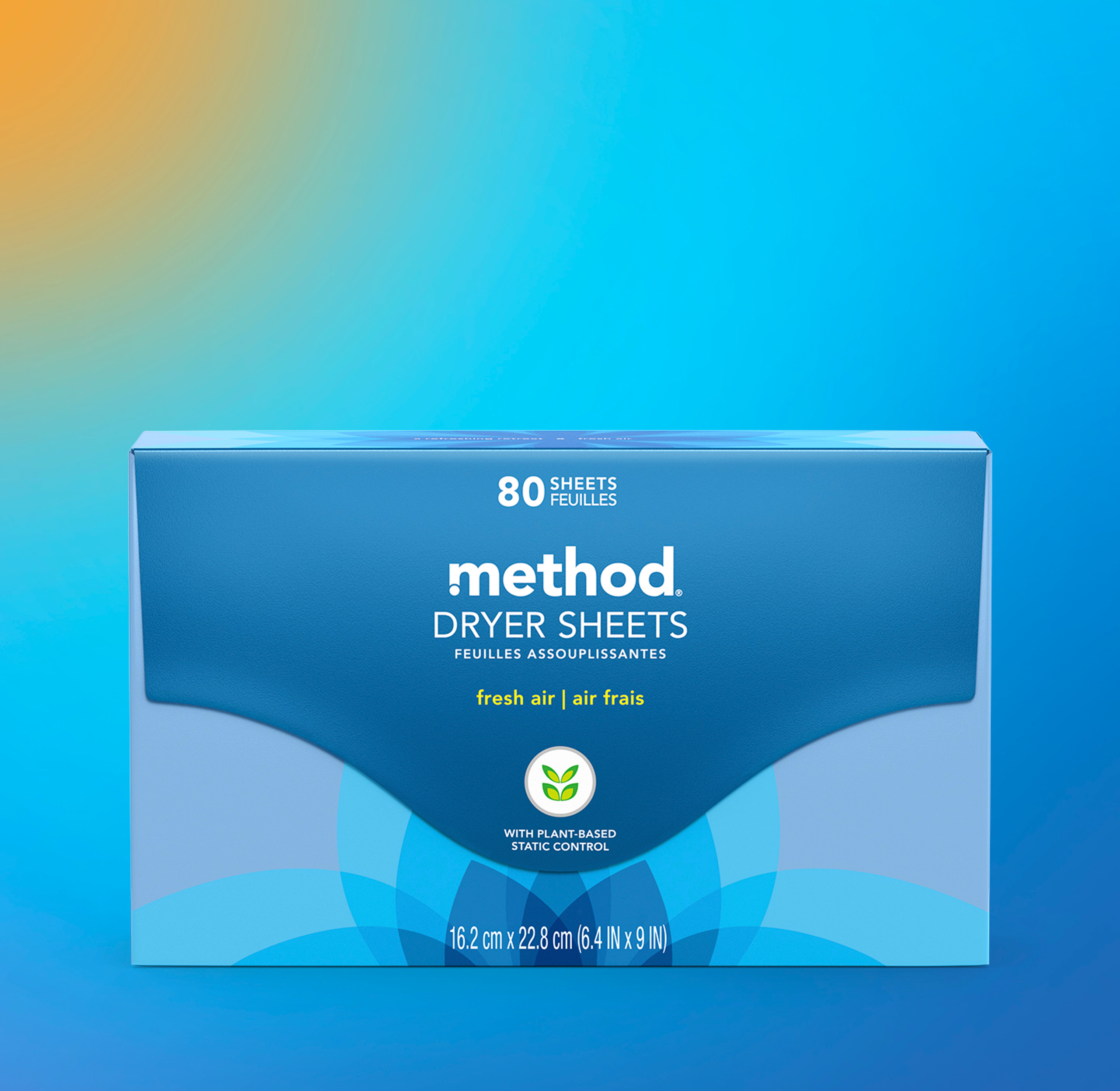 method Dryer Sheets, Fresh Air, 80 ct