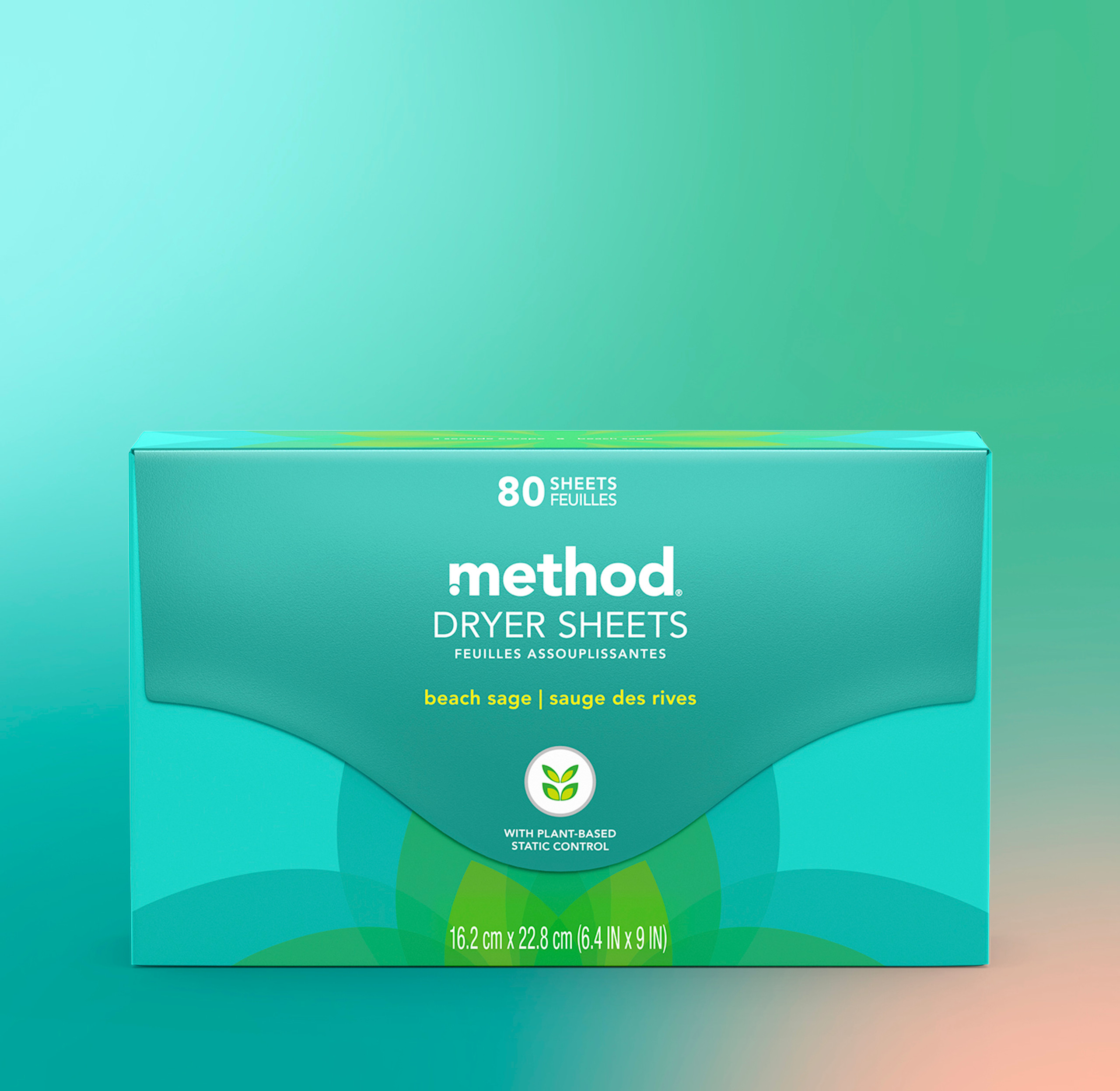 method Dryer Sheets, Beach Sage, 80 ct