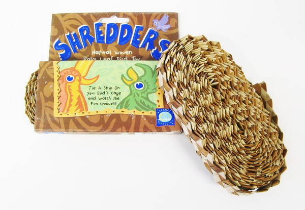"Planet Pleasures Shredders" is the perfect bird toy for parrots who love to shred!