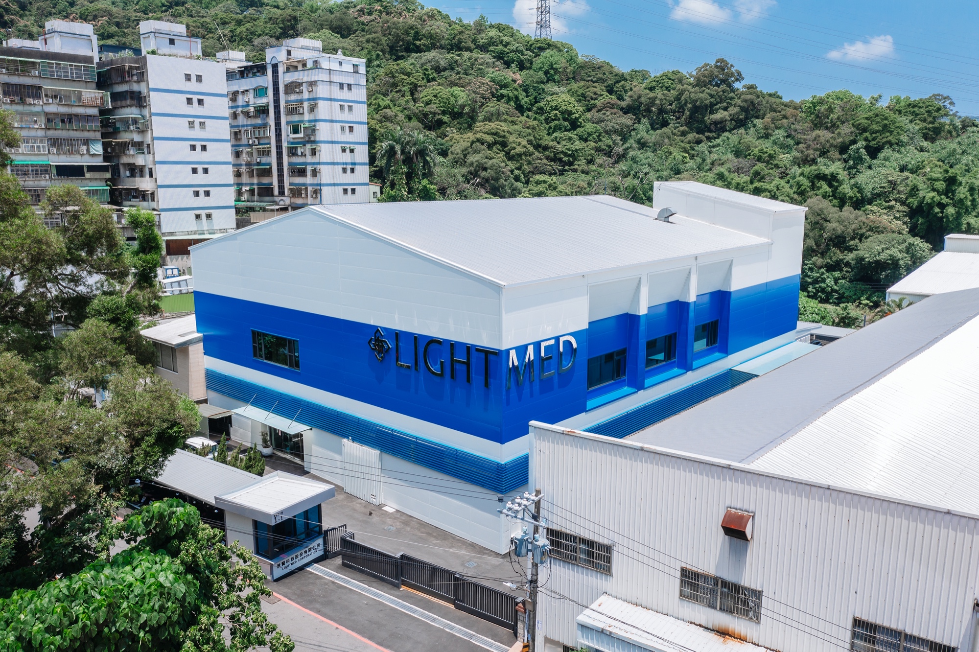 Aerial view of LIGHTMED headquarters building