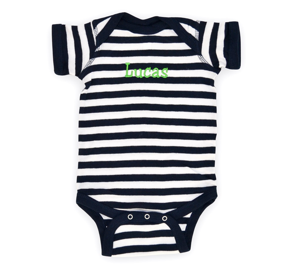 PERSONALIZED STRIPED ONESIE Baby Be Hip