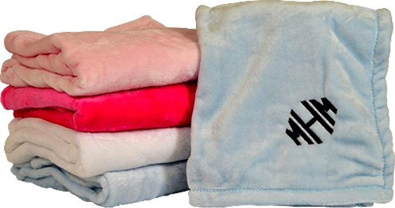 MONOGRAMMED PLUSH BABY BLANKET Baby Be Hip